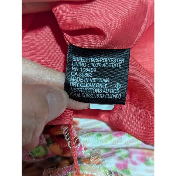 Tahari Women's Orange Floral Fitted Waist Sleeveless Boat Neck Shift Dress Size - Picture 6 of 7